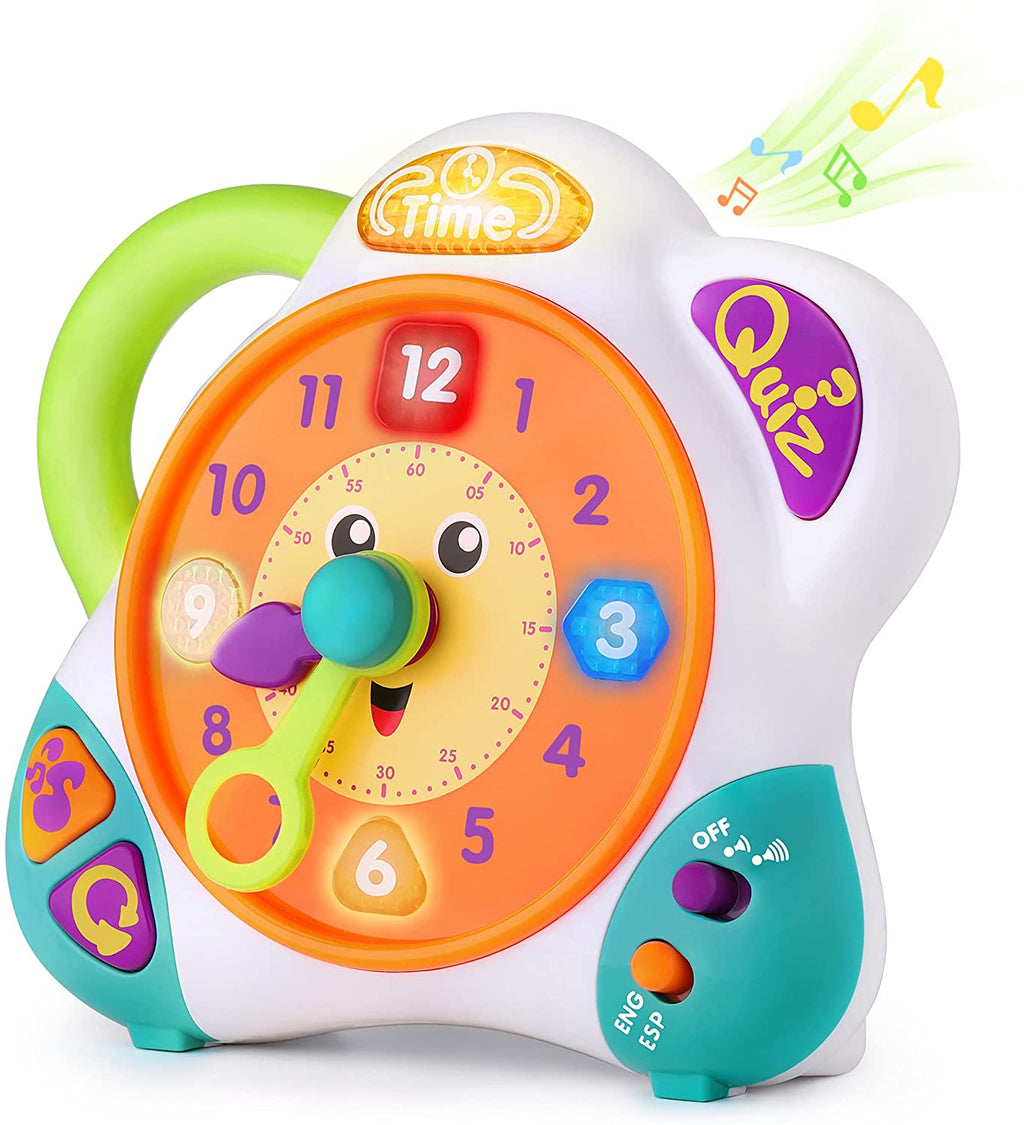 Bilingual Learning Clock English Spanish Tell Time Toy