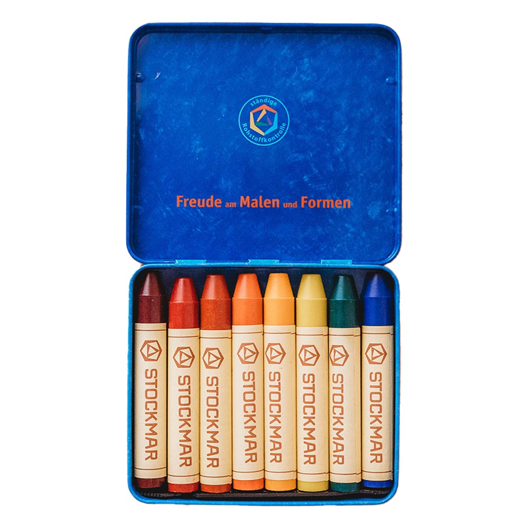 Beeswax Crayons - Waldorf Mix - 8 Sticks