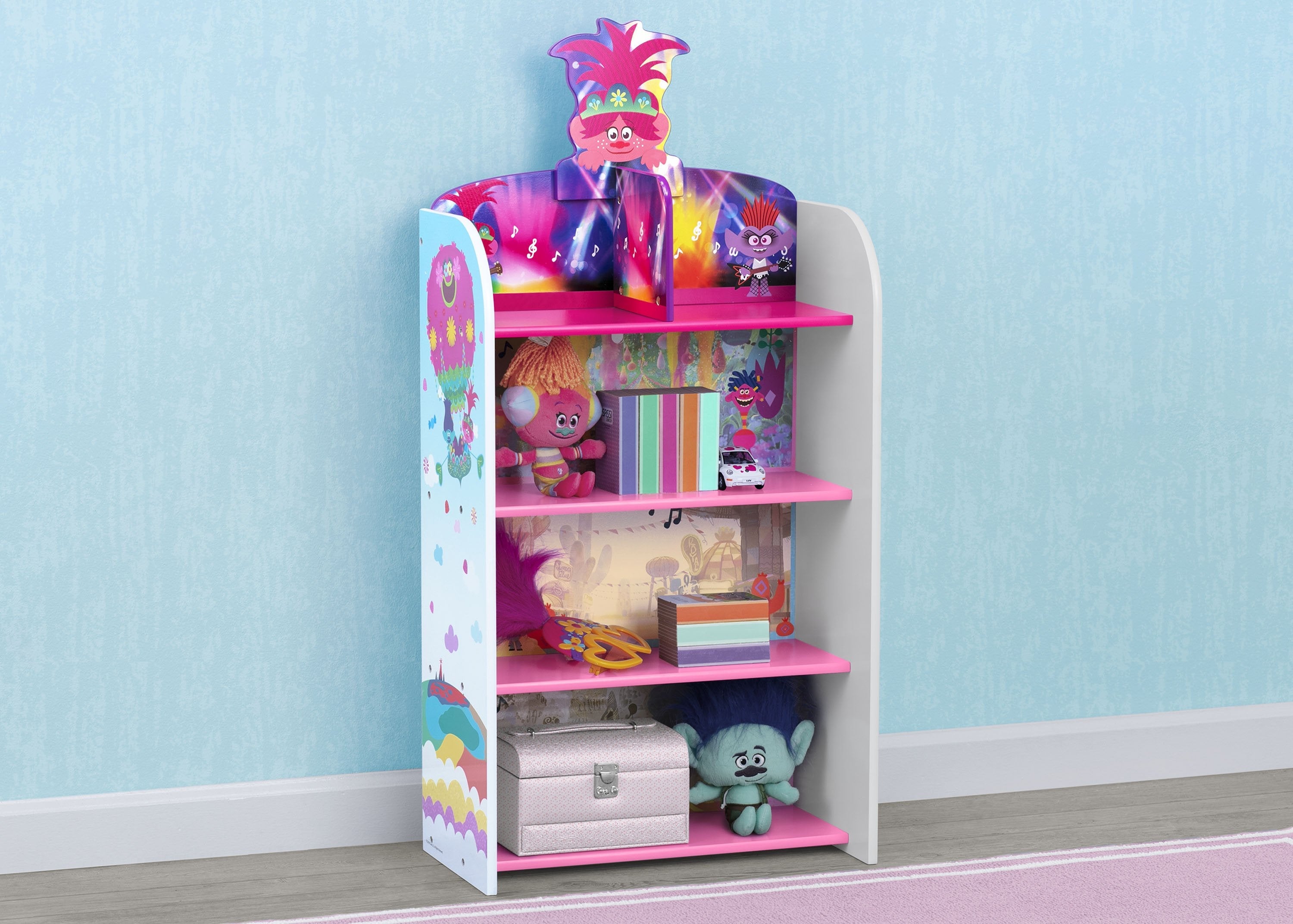 Trolls World Tour Wooden Playhouse 4-Shelf Bookcase