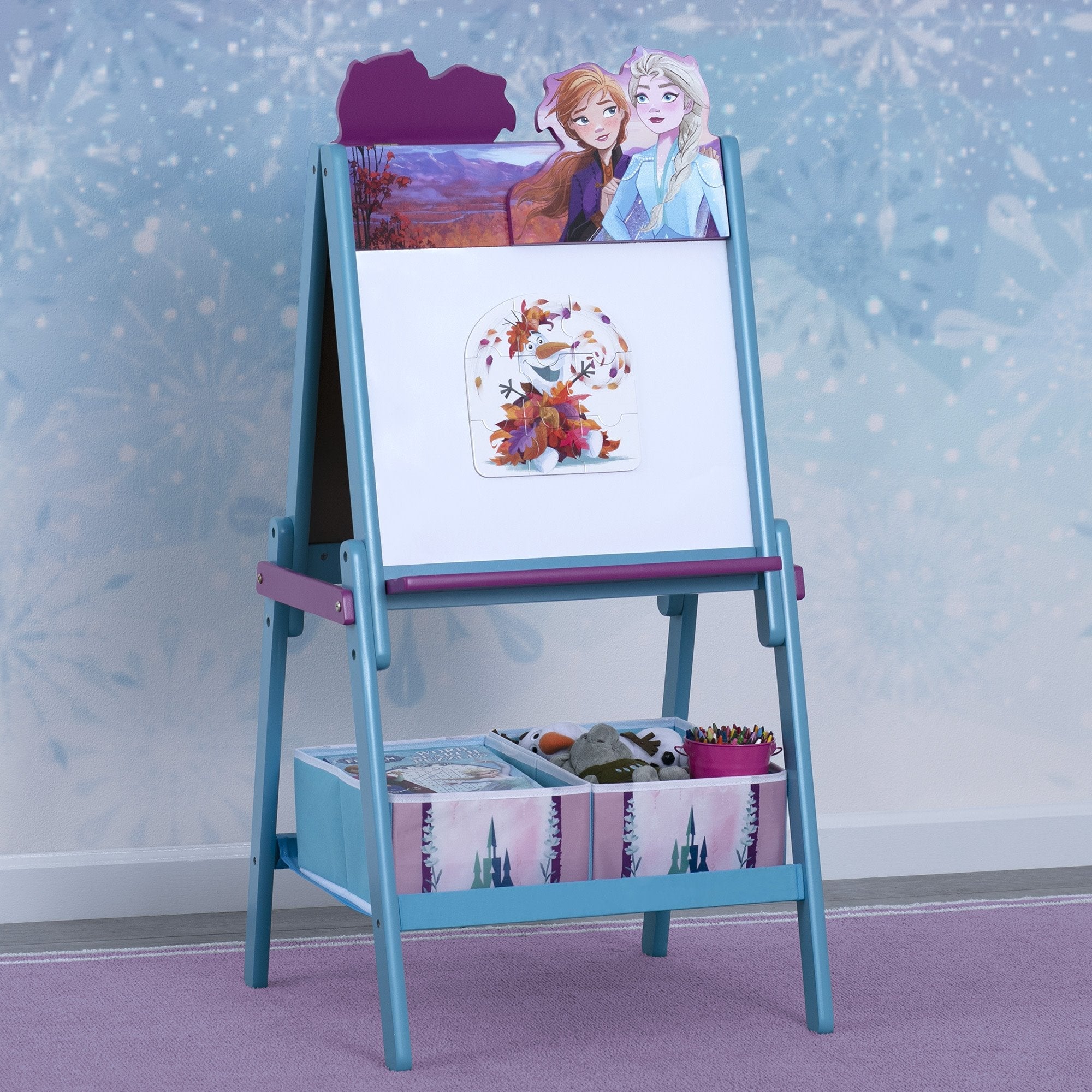 Frozen II Wooden Double-Sided Activity Easel with Storage